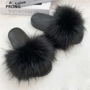 Sommer Faux Pelz Hausschuhe Frauen Innen Pelzigen Fell Rutschen Weibliche Plüsch Flip-Flops Wohnungen Sandalen Casual Flauschigen Slipper Haus Schuhe