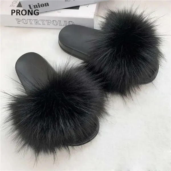 Sommer Faux Pelz Hausschuhe Frauen Innen Pelzigen Fell Rutschen Weibliche Plüsch Flip-Flops Wohnungen Sandalen Casual Flauschigen Slipper Haus Schuhe
