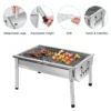 Picknickgrill Edelstahl Holzkohlegrill Kleiner Grill Portable Campinggrill Abnehmbare BBQ Grills für Outdoor Garten Party usw. ( 6