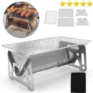 [Heißer Verkauf] Grill Grill Heizung speichert Multifunktions-Camping Grill Grill Rack Netz Brennholz ofen Edelstahl Grill