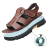 Sandalen Herren Strandschuhe Kunstleder Hausschuhe Outdoor rutschfeste Ledersandalen mit dicken Sohlen für Herren Freizeitschuhe 3