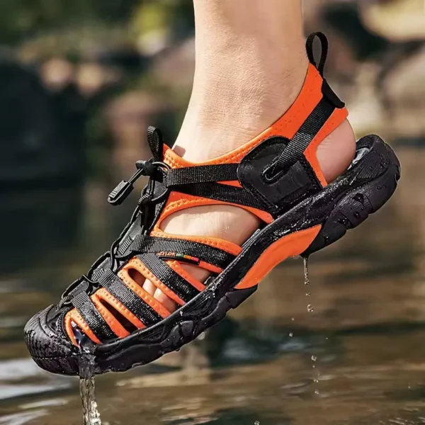 Neue Sommer Echtem Leder Männer Sandalen Mode-Design männer Casual Turnschuhe Komfortable Strand männer Sandalen Outdoor Waten Schuhe 5