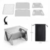 Outdoor Camping BBQ Grill Edelstahl Klappbarbecue Grill Holzofen Campingkocher Holzkohlegrill Camping BBQ Ausrüstung 6