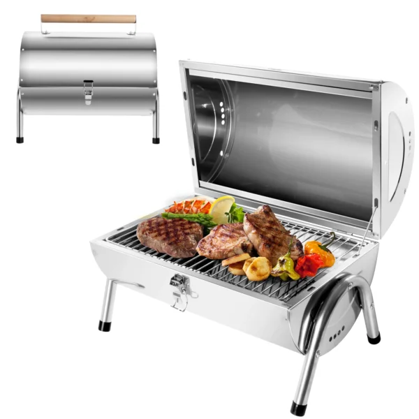 Holzkohle-Grill, faltbar, Edelstahl, Grill, Tischgrill, Picknick, tragbar