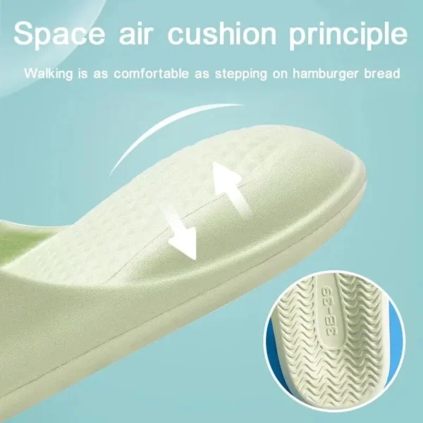 Damen-Hausrutschen, offene Zehen, schnell trocknende Schuhe, minimalistische Kissenrutschen für den Innenbereich, superweiche, einfarbige, rutschfeste Badeschuhe 2
