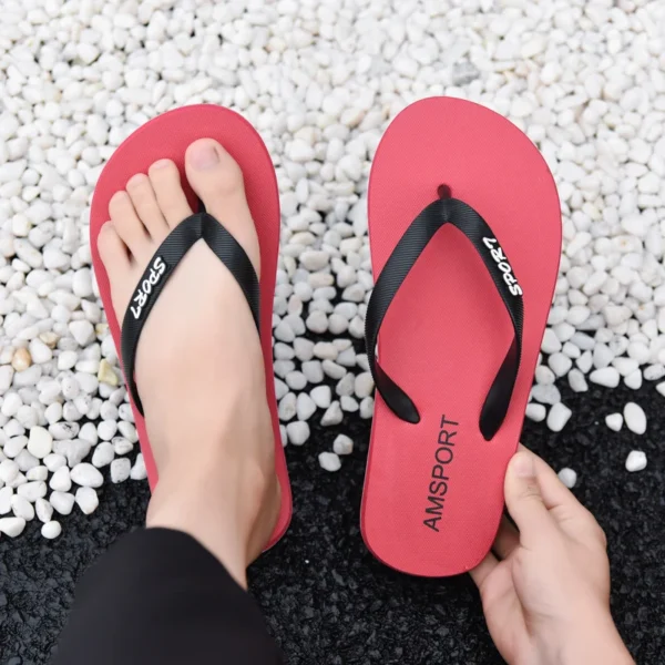 Heißer Verkauf Günstige Hausschuhe Männer Rote Flip-Flops Komfort Leichte Hausschuhe Für Männer Flache Sommer männer Hause Hausschuhe alias 4
