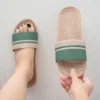 Sommer Frauen Hausschuhe Anti-Slip Hause Hausschuhe Leichte Schuhe Frauen Indoor Leinen Hausschuhe Weiche Schuhe 2