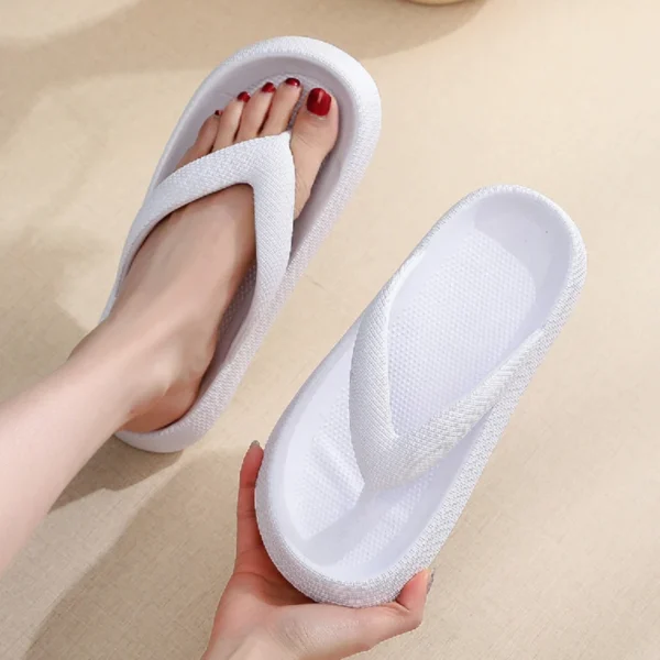 Weiche Sohle Plattform Flip-Flops Frauen 2025, Sommer Strand, rutschfeste Wolke Hausschuhe Frau dicke Sohle Clip Toe Badezimmer Rutschen Sandalen 3
