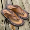 2023 neue Sommer hand gefertigte Leder pantoffeln trend ige Mode Herren Flip-Flops im Freien atmungsaktive bequeme Männer und einfache Sandalen 3