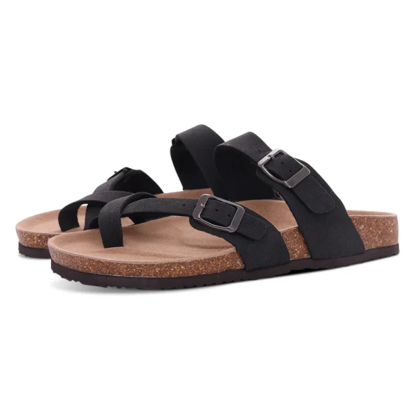 Kidmi Damen Herren Sandalen Kissen Fußbett Outdoor Verstellbare Schnalle Kork Fußbett Rutschen für Sandalen mit bequemer Fußgewölbeunterstützung 4