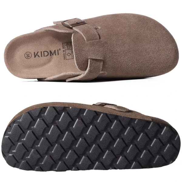 Comwarm Mode Herren Wildleder Pantoletten Hausschuhe Neue Frauen Clogs Kork Einlegesohle Sandalen Mit Fußgewölbeunterstützung Outdoor Strand Rutschen Hause Schuhe