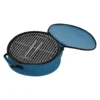 Tragbarer, zusammenklappbarer dreibeiniger Holzkohlegrill mit Grillnetz, Holzkohlenetz, Bratpfanne, Aufbewahrungstasche für Outdoor-Camping, Grillen 6