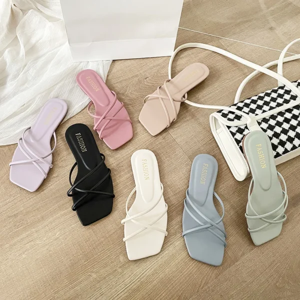 Schuhe für Frauen Plus Größe 35-43 Sommer Frauen Außerhalb Flache Hausschuhe Flip-Flops Casual Candy Farbe Sandalen Zapatos de Mujer 2