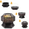 Sechseckiger 26-Zoll-Gartengrill für den Haushalt und den Außenbereich, Holzkohle-Lampier für den Außenbereich, feuerfester Stahl mit Gitterabdeckung 3