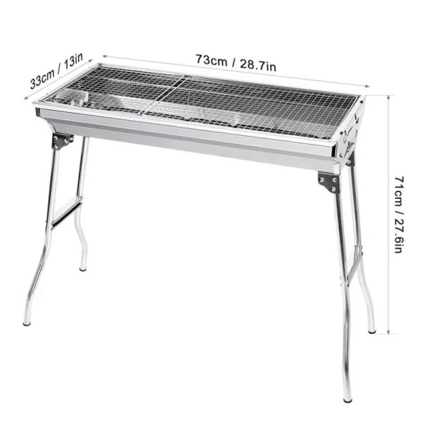 Klappbarer Grill Grill tragbarer Holzkohle grill im Freien Edelstahl Koch gitter Camping Picknick Grill werkzeug 5