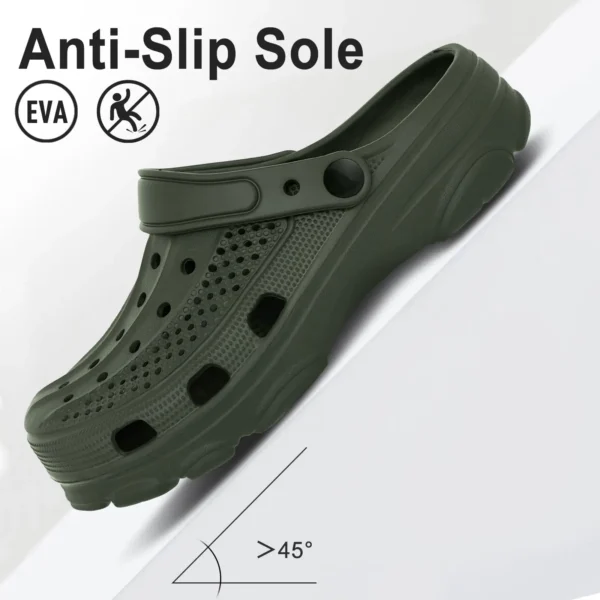 Comwarm Herren-Clogs, Hausschuhe, atmungsaktiv, für den Garten, rutschfest, bequem, Strandschuhe, Herren-Sandalen, für drinnen und draußen, lässiger Angelschuh 4