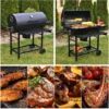 BBQ Grill Outdoor Holzkohlegrill mit Thermometer Grillofen mit Rädern Camping Picknick Grillwerkzeug 2