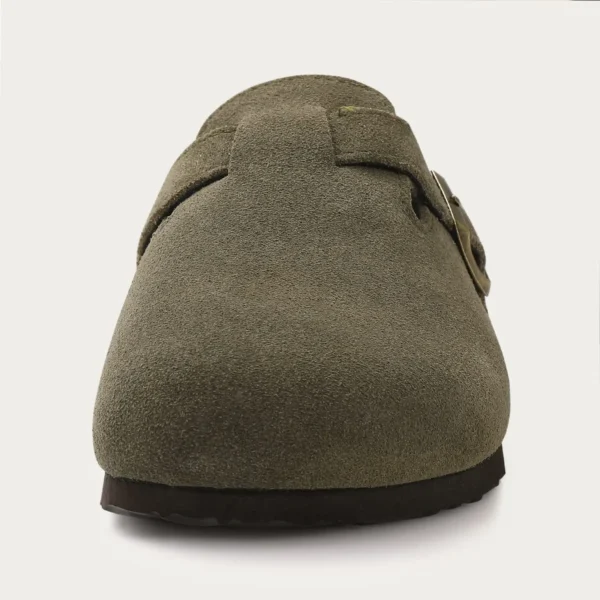 KIDMI Wildleder-Clogs für Damen und Herren, Pantoletten, Korkfußbett, Sandalen mit Fußgewölbeunterstützung, modische, rutschfeste Outdoor-Strand-Hausschuhe, Heimschuhe 2