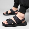 Hochwertige Freizeitsandalen für Herren, Sommer, Outdoor, wasserdicht, rutschfest, weiche Sohle, Komfort, Strandschuhe, Mode, Lazy Driving Slipper 3