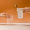 Klare Zahnpasta Zahnbürsten halter mit Wasch becher Reise tragbare Zahnpasta Zahnbürste multifunktion ale Aufbewahrung sbox schützen Abdeckung 4
