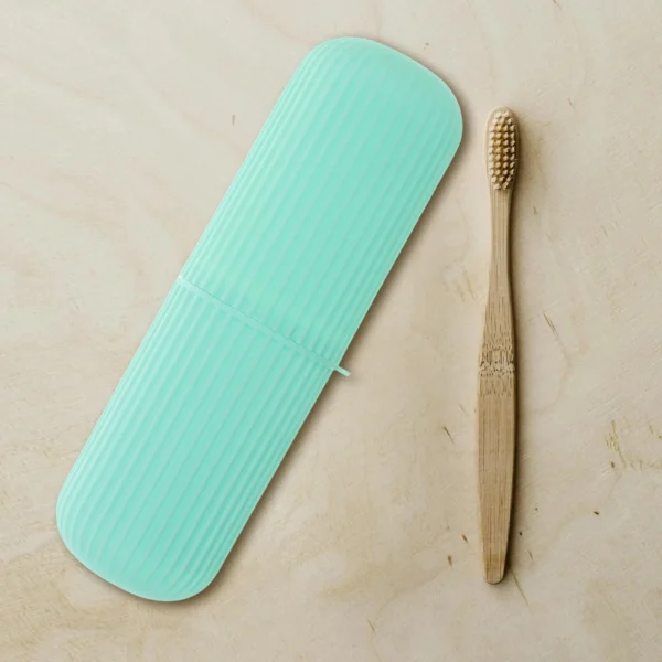 Zahnbürsten-Aufbewahrungsbox, Reisebecher, tragbare Halter, Etui, wiederverwendbar, Kunststoff, langlebig, kompakter Zahnpasta-Behälter, kleine Größe 3