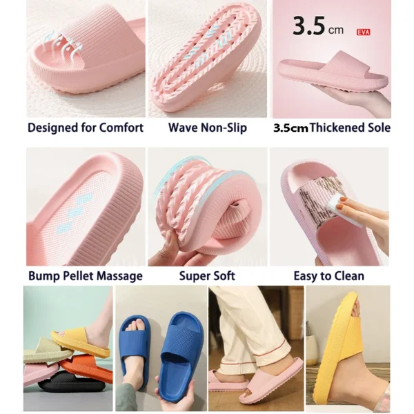 Plattform dicke Badezimmer Hausschuhe Frauen Cloud Hausschuhe Mode weiche Sohle Eva Indoor Sandalen rutsch feste Flip Flop Männer Hausschuhe 6