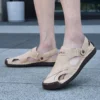 Neue Handgemachte Sommer Sandalen Männer Atmungsaktive Leder Schuhe Mann Im Freien Männer Sandalen Gleitschutz Strand Sandalen Hohl Schuhe Mode 4