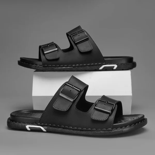 Hochwertige Freizeithausschuhe für Herren, Sommer, atmungsaktiv, Outdoor, weiche Sohle, Strandschuhe, Mode, Jugend, Joker, Gezeitensandalen, Gartenschuhe 2