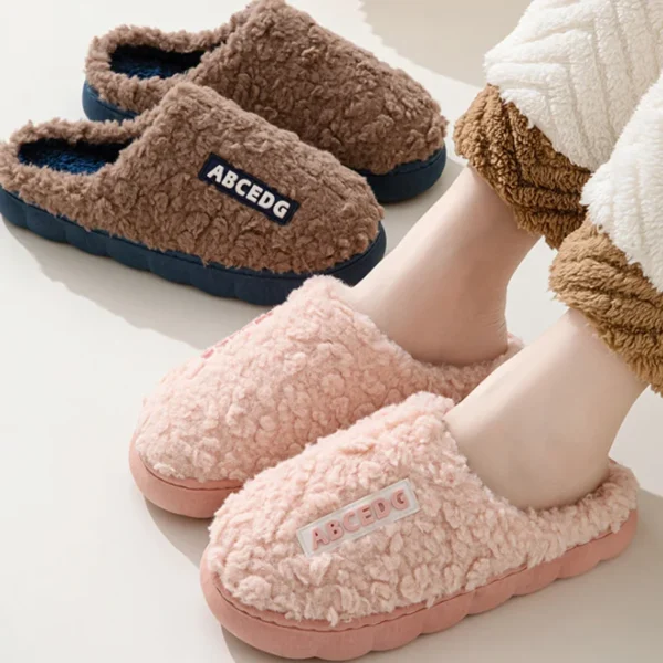 Dicke Sohle Hause Innen Außerhalb Männer Und Frauen Paare Winter Haushalt Warme Flauschige Hausschuhe Mode Plüsch Baumwolle Schuhe Damen 6