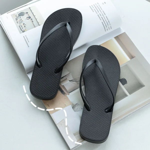 PVC-Flip-Flops für Damen, Sommer, runder Kopf, Strand-Flip-Flops, rutschfest, bequem, weich, für drinnen und draußen 2