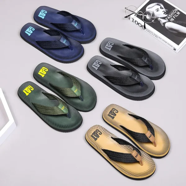 GAT-Flip-Flops für Herren, breiter Riemen, nicht haftend, Retro-Stil, rutschfest, atmungsaktiv, Sandalen im britischen Stil, Strandschuhe 2