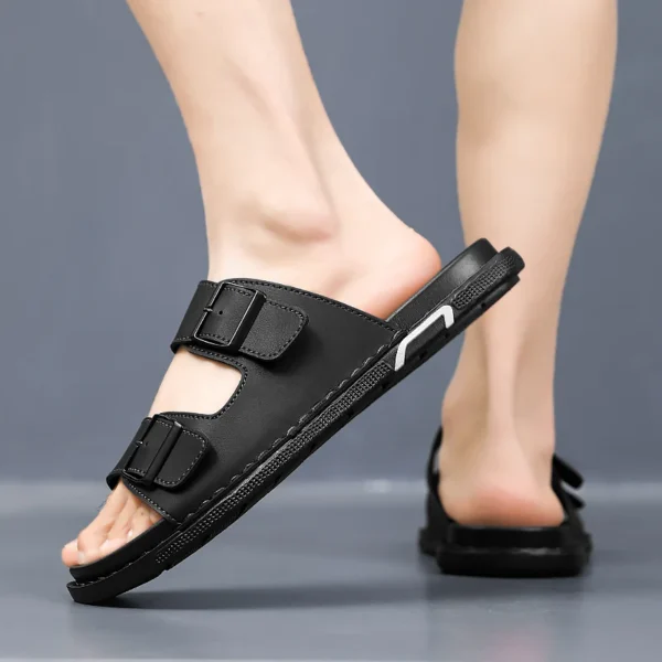 Hochwertige Freizeithausschuhe für Herren, Sommer, atmungsaktiv, Outdoor, weiche Sohle, Strandschuhe, Mode, Jugend, Joker, Gezeitensandalen, Gartenschuhe 4