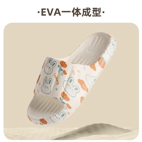 Cartoon Bär Graffiti Herz RabbPrint Frauen Hausschuhe Männer Flip-Flops Dicke Weiche EVA Nicht-slip Sommer Sandalen Hause Strand rutschen 5