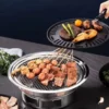 Multifunktionaler Holzkohlegrill, koreanischer BBQ-Grill für den Haushalt, tragbarer Camping-Grillofen, Tisch-Räuchergrill