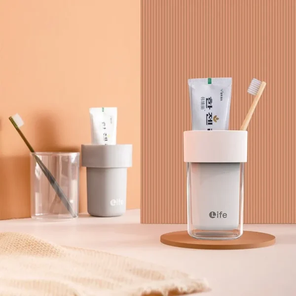 Doppels chicht einfache Mundwasser Tasse Haushalt Zahnbürste Tasse Paar Reise Zahnbürste Aufbewahrung sbox waschen und spülen tragbare Set 2