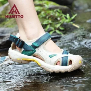 HUMTTO Sommer Wanderschuhe Outdoor Sandalen für Frauen Atmungsaktive Wasser Strand Damen Sandalen Camping Klettern Aqua Sneaker HT-9602