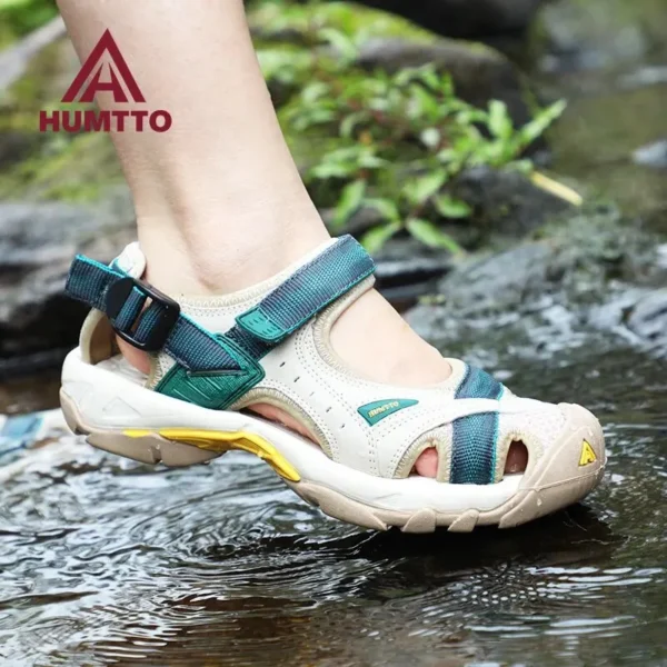 HUMTTO Sommer Wanderschuhe Outdoor Sandalen für Frauen Atmungsaktive Wasser Strand Damen Sandalen Camping Klettern Aqua Sneaker HT-9602