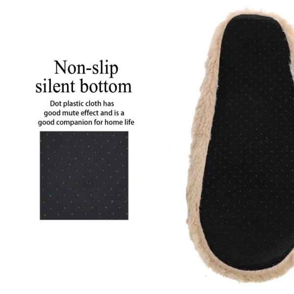 Hause Fuzzy Slipper Frauen Winter Pelz Baumwolle Warme Plüsch Nicht Slip Grip Innen Flauschigen Faul Weibliche Maus Ohren Boden Schuh Wohnzimmer 6