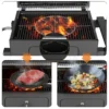 Grillwagen, Holzkohlegrill XXL, 116x55,7x100 cm, BBQ Grill mit Öffner, Ausziehbarem Aschenbecher, Ablagen mit Haken&verstellbarem Kohleblech, 3 Grillrost,2 Räder für einfache Mobilität 2