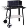 Out sunny Grill Holzkohle Höhe Grills verstellbare Regale Räder 83x37x87 cm 2