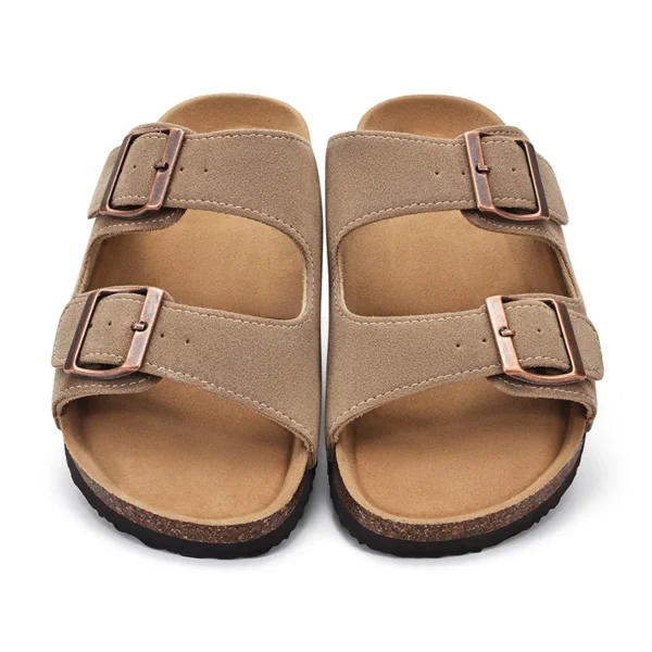 Kidmi Damen Herren Sandalen Kissen Fußbett Outdoor Verstellbare Schnalle Kork Fußbett Rutschen für Sandalen mit bequemer Fußgewölbeunterstützung 2