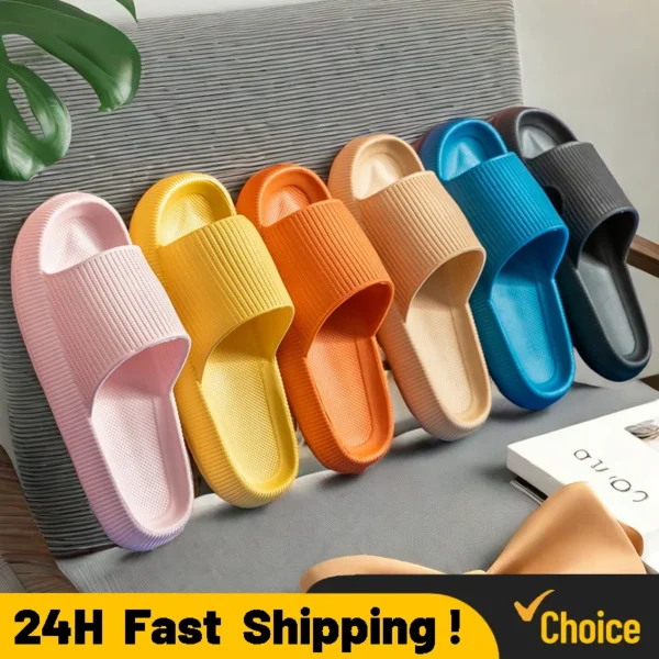 Plattform dicke Badezimmer Hausschuhe Frauen Cloud Hausschuhe Mode weiche Sohle Eva Indoor Sandalen rutsch feste Flip Flop Männer Hausschuhe