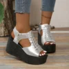 Frauen Sandalen Sommer Neue Keile Plattform Sandalen Frauen Sexy High Heels Schuhe Peep Toe Öffnen Zu Fuß Designer Sandalen Frauen 5