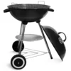 Holzkohlegrill, Kugelgrill mit Deckel, Rundgrill mit Rädern und Griff, BBQ Grills Campinggrill, Schwarz