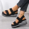 Frauen Slingback Keil Sandalen Outdoor Sommer Leichte Rutschen Einfarbig Dicken Boden Damen Slipper Weibliche Römischen Sandalen