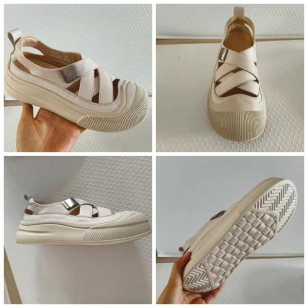 Koznoy 4cm weben Kuh Echt leder Sommer Mode Sandalen Slip auf Frauen Sandale Hausschuhe Pumps Plattform Keil hohle Wohnungen 3