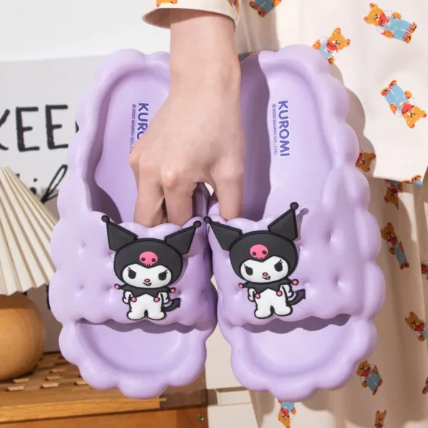 Sanrio Hausschuhe Hello Kitty Cinnamoroll Kuromi Hausschuhe Kawaii Damen Hausschuhe Bequeme rutschfeste Haus flache Hausschuhe 2