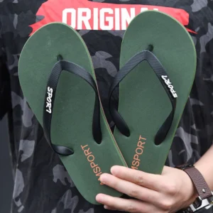 Günstige Sommer-Flip-Flops für Herren, große Größe 45, bequeme Hausschuhe, Herren-Strand-Hausschuhe, stilvolle grüne flache Sandalen für Herren, Pantuflas Homme
