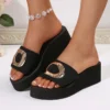 Leichte Keil-Hausschuhe für Damen, 2022, Sommer, dicker Boden, Plattform, Strandsandalen, Damen, Übergröße 42, rutschfeste Outdoor-Rutschen