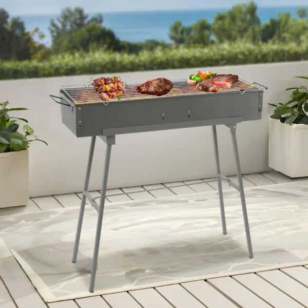 Tragbarer BBQ-Grill, zusammenklappbar, Camping-Grill, Holzkohlegrills 6